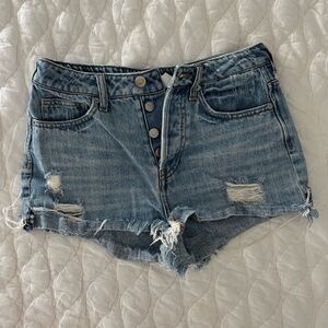 H&M Blue Distressed Jean Shorts